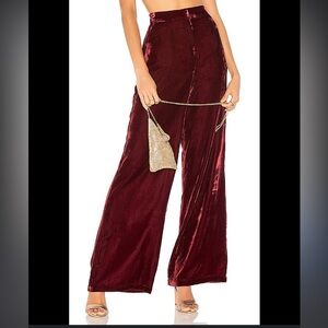 HOUSE OF HARLOW 1960 X Revolve Mona Wide Leg Pant In Red velvet Size medium